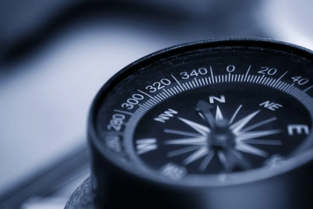 Photo of a black compass
