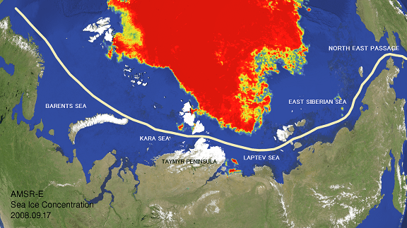 Sea ice condition in the NE Passage of the Arctic Oceann(Analyzed by WNI Global Ice Center)