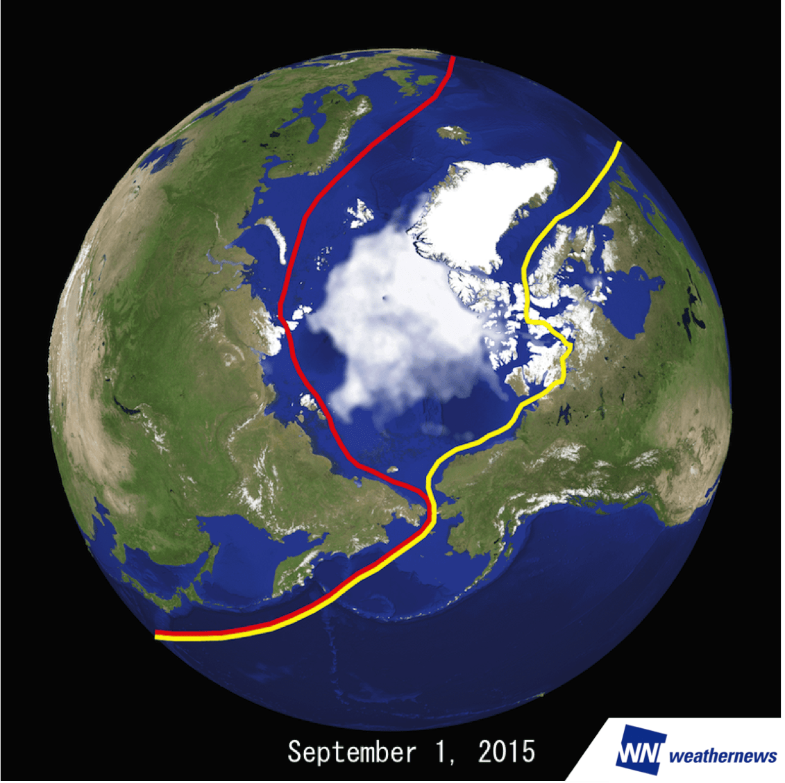 Current sea ice concentration in the Artic Sea
